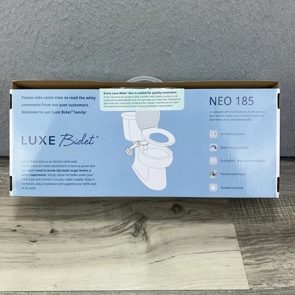 LUXE Bidet‎ Neo Mechanical Bidet Attachment White Neo 185 Dual Nozzle Self-Clean